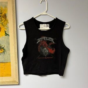 Dungeons and dragons Black Sleeveless Women's crop tank Top